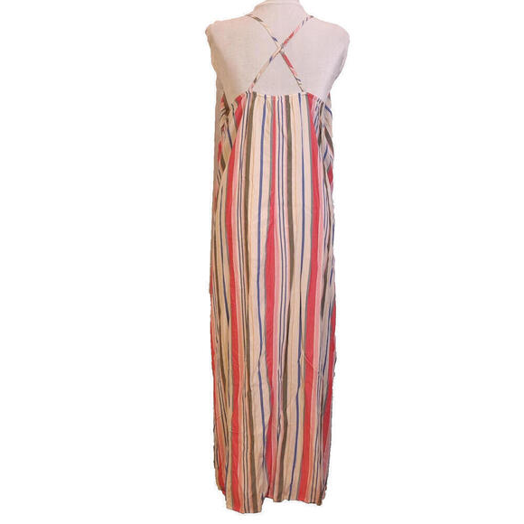 Old Navy Striped Maxi Dress | Size L | Criss Cross Back | Multi-Color Stripes - Picture 4 of 13